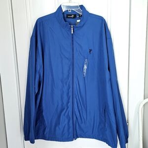 NWT Ashworth Mens 2XL XXL Nanotex Full Zip Pacific Blue Lightweight Golf Jacket